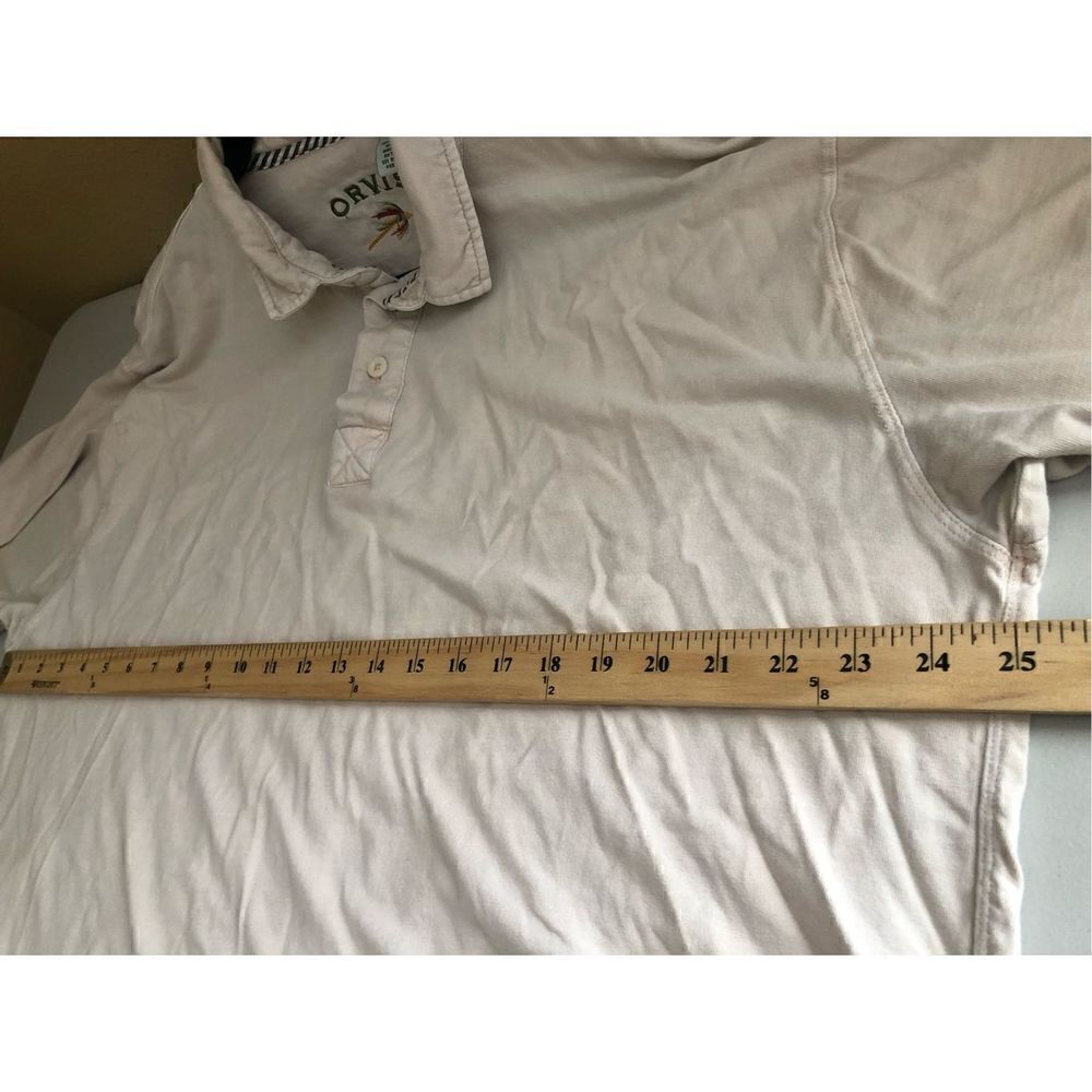 Orvis Men’s Polo Shirt Tan 100% Cotton Soft Size XL - Picture 4 of 9